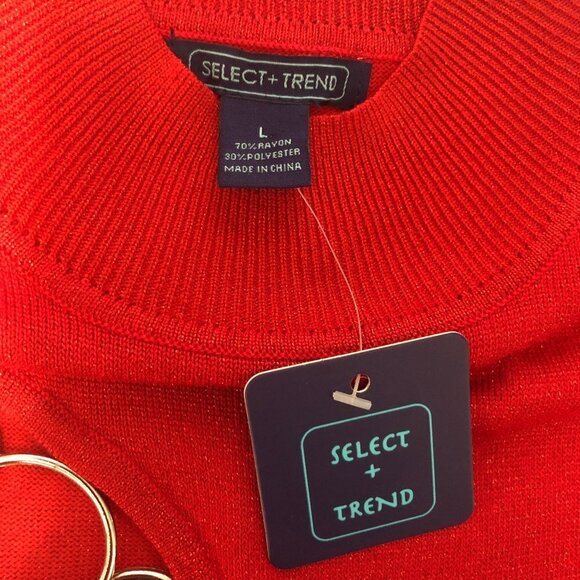 Select and Trend Red Lightweight Sweater Dress Size L - Picture 7 of 9